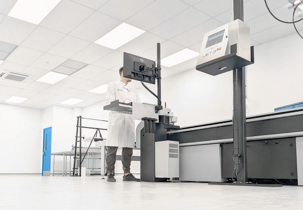 ZUND Cutting Machine in operation in ISO controlled cleanroom