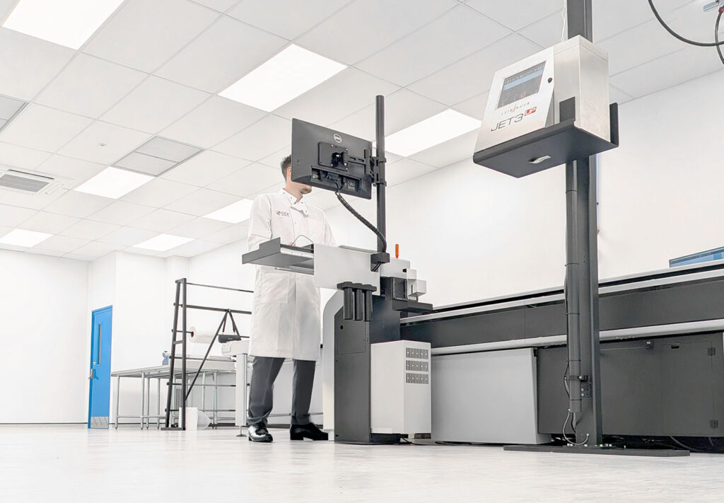 ZUND Cutting Machine in operation in ISO controlled cleanroom